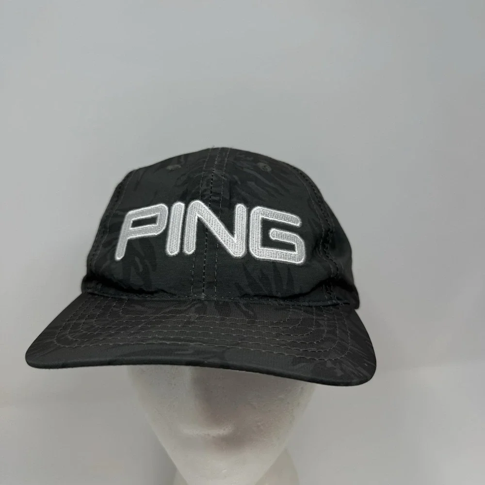 PING Golf Hat Cap Men's Gray Strap Performance Floral Sportswear Hawaiian Preppy